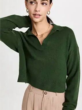 Reformation Cashmere Polo Sweater